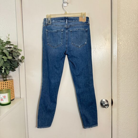 ☀️ PAIGE DENIM Jeans Spritz Distressed Size 27 Crop Ankle Length Medium Wash - Picture 9 of 11